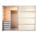 Gold Dulap 2800 Crem cu usi MDF Lucios + 1 Comoda